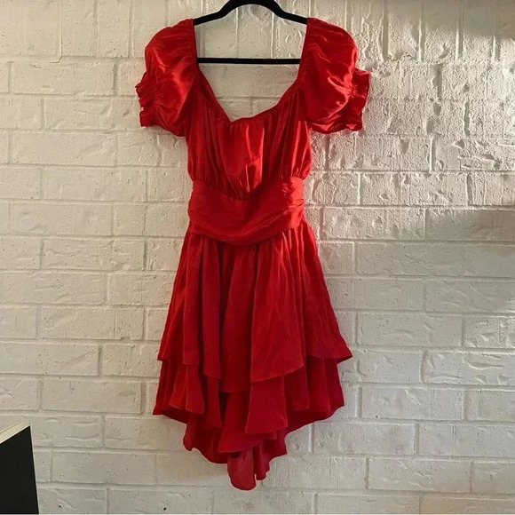Women’s Romper Size Medium Red Tie Back Flirty Date Night Romantic - Picture 1 of 12